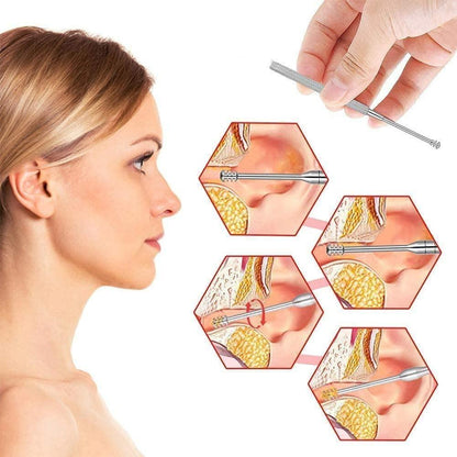 6 Pieces Ear Wax Removal Smooth Stainless Steel Kit